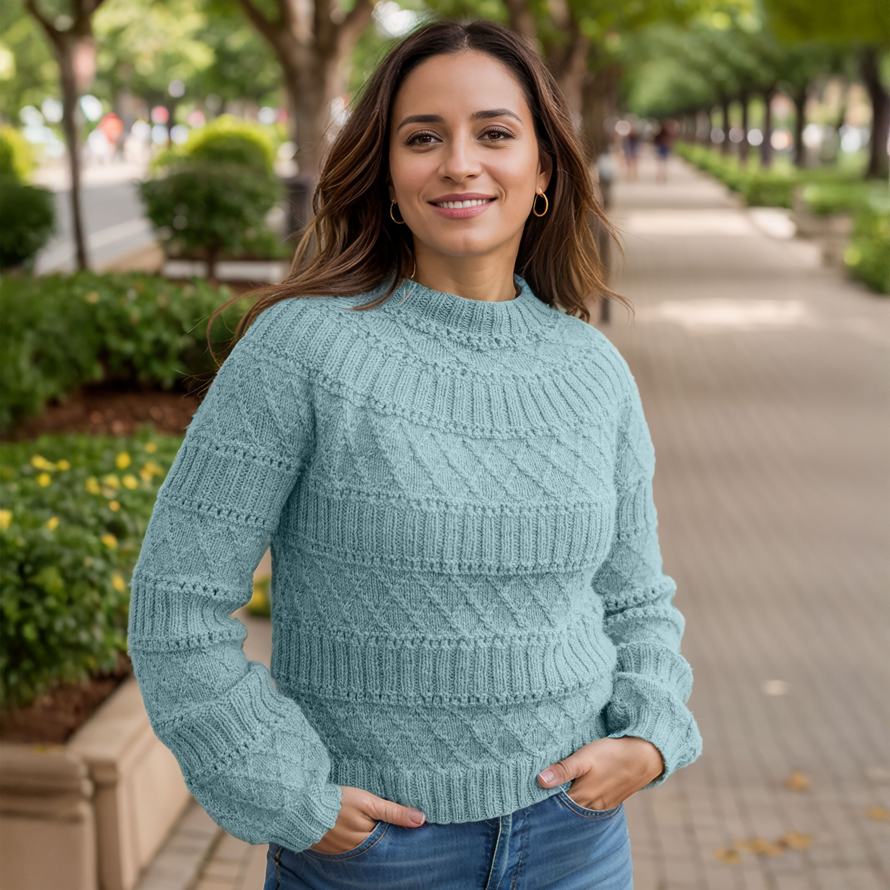 Sculpted Round-Yoke Sweater — image 1 of 1